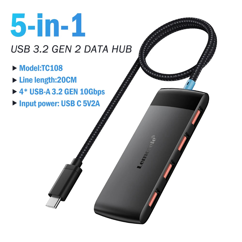 USB Hub Type C Hub USB3.0 OTG 4 Port USB C/A HUB
