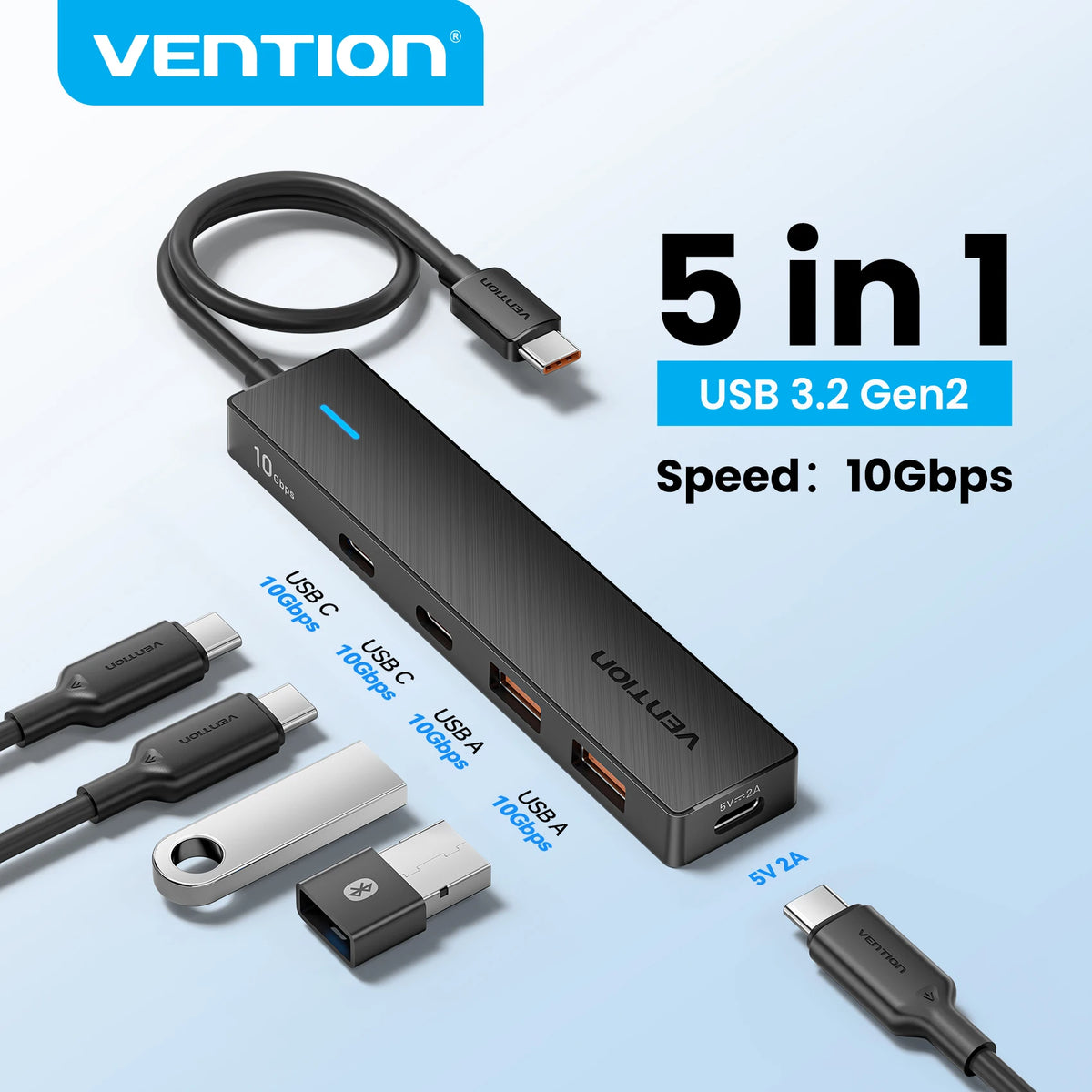 Vention 5 in 1 USB 3.2 HUB 10Gbps