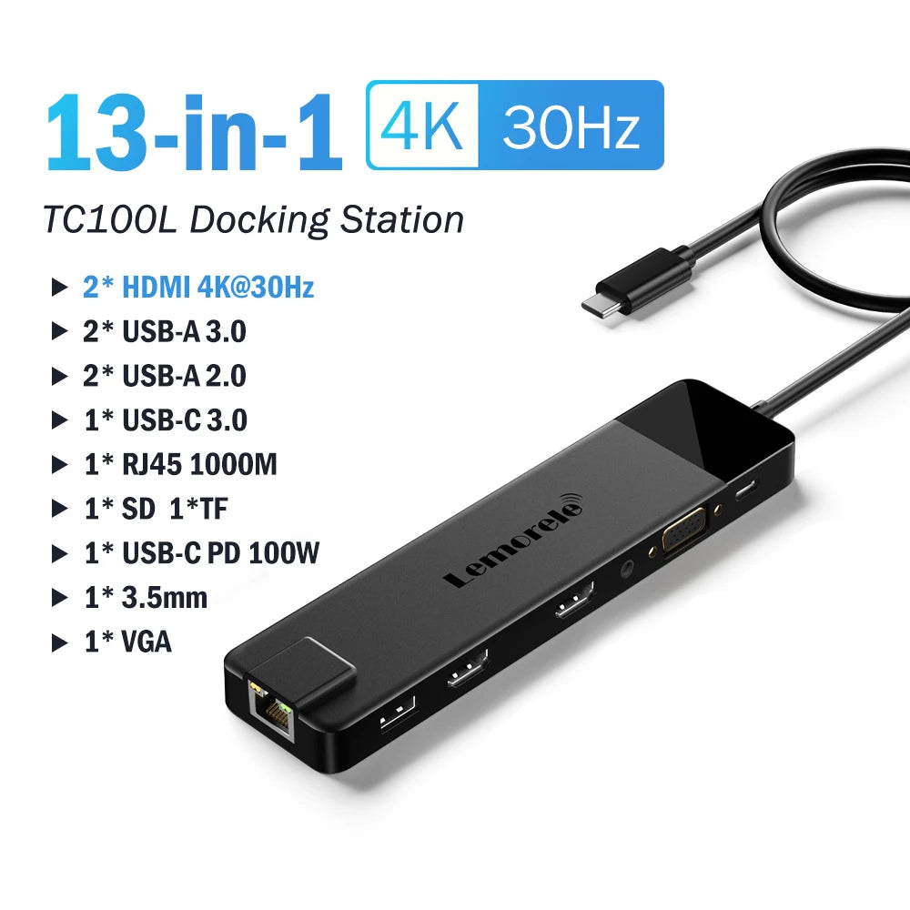 Lemorele 4K USB Hub USB C