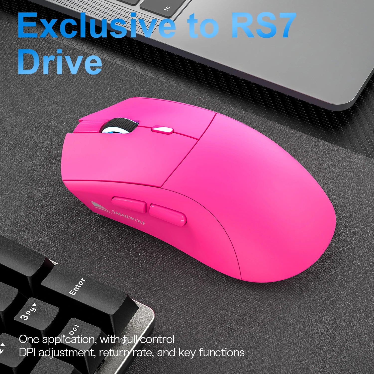 SMAILWOLF RS7 Bluetooth Wireless Mouse Three-Mode Gaming Notebook Desktop Computer Gaming PAW3311 Suitable for Big Hands