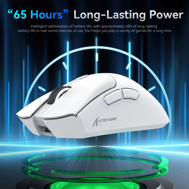 R1 Attack Shark Lightweight Wireless Mouse, 18000dpi,1000Hz PAW3311,Bluetooth Tri-mode Connection, Macro Gaming Mouse @3C1