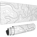 Mouse Pad Gamer White Contour Lines XL HD Custom New Mousepad XXL MousePads Natural Rubber Office Mouse Mats Desktop Mouse Pad