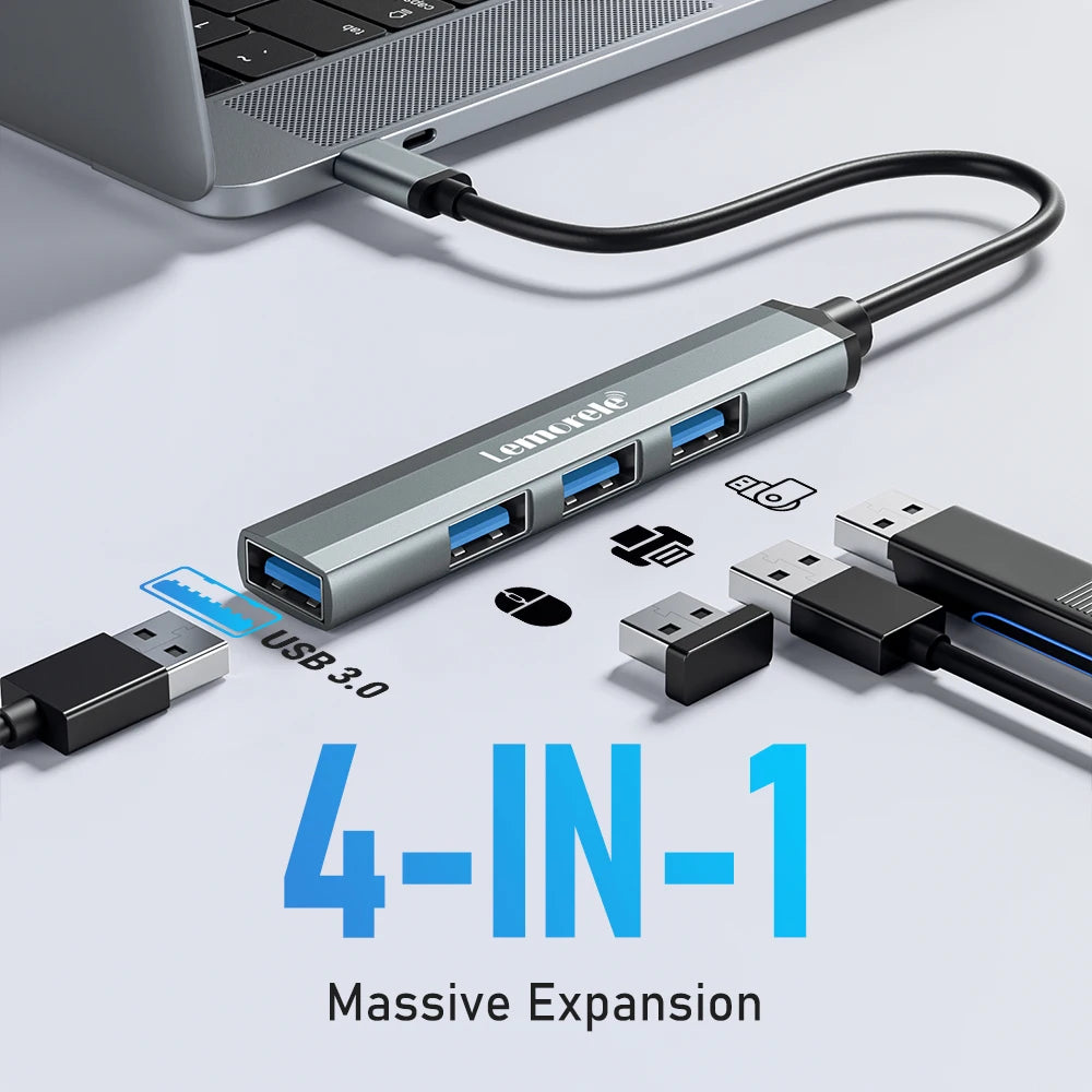USB Hub Type C Hub USB3.0 OTG 4 Port USB C/A HUB