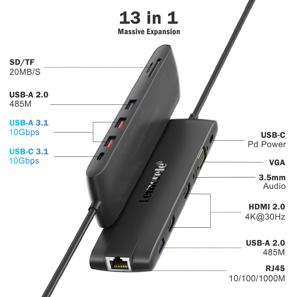 Lemorele 4K USB Hub USB C