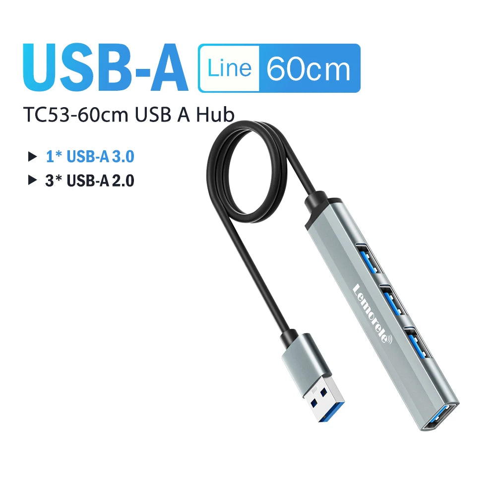 USB Hub Type C Hub USB3.0 OTG 4 Port USB C/A HUB