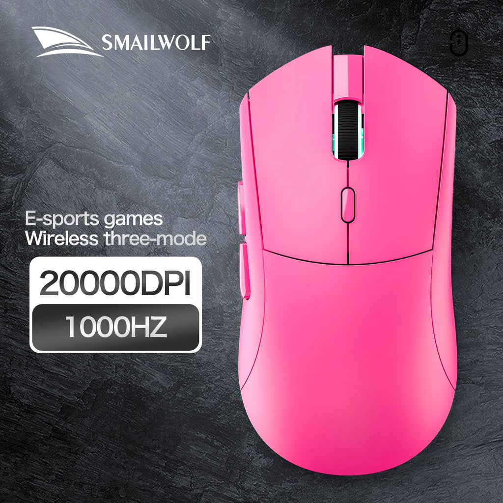 SMAILWOLF RS7 Bluetooth Wireless Mouse Three-Mode Gaming Notebook Desktop Computer Gaming PAW3311 Suitable for Big Hands