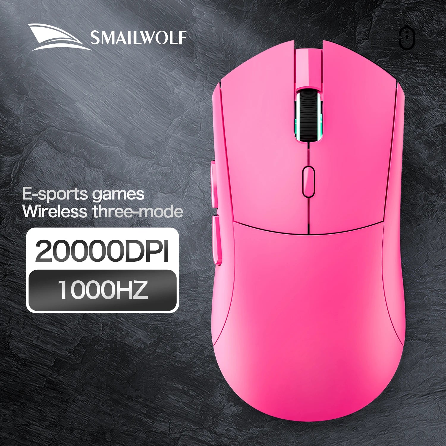 SMAILWOLF RS7 Bluetooth Wireless Mouse Three-Mode Gaming Notebook Desktop Computer Gaming PAW3311 Suitable for Big Hands