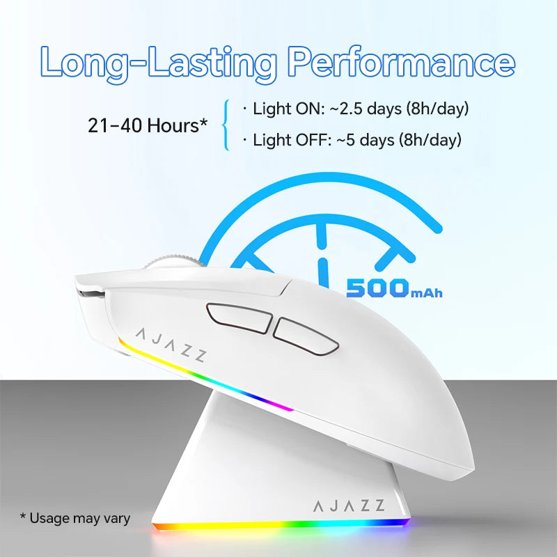 AJAZZ AJ139 V2 MC PAW3311 Wireless Gaming Mouse with RGB Magnetic Charging Base 24000DPI Bluetooth/Wired Mice,PC Gamer