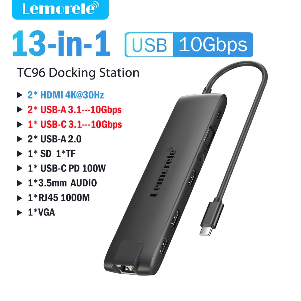 Lemorele 4K USB Hub USB C